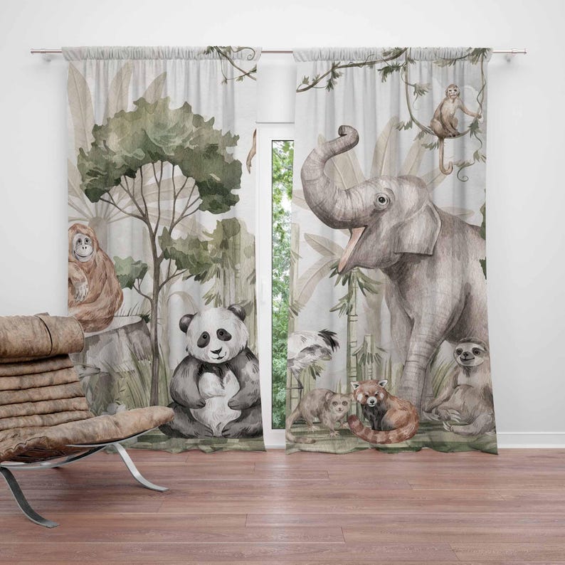 Safari Animals Curtains Kids B - Blackout Curtain Nursery review and price