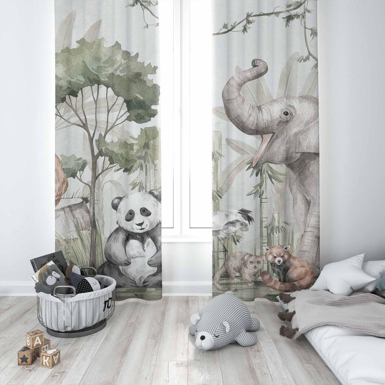 Safari Animals Curtains Kids B - Blackout Curtain Nursery review and price