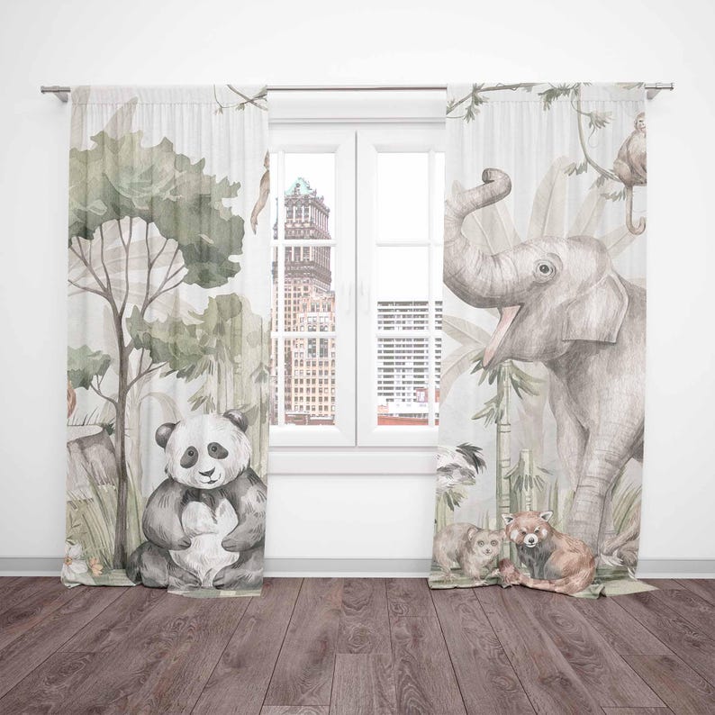 Safari Animals Curtains Kids B - Blackout Curtain Nursery review and price