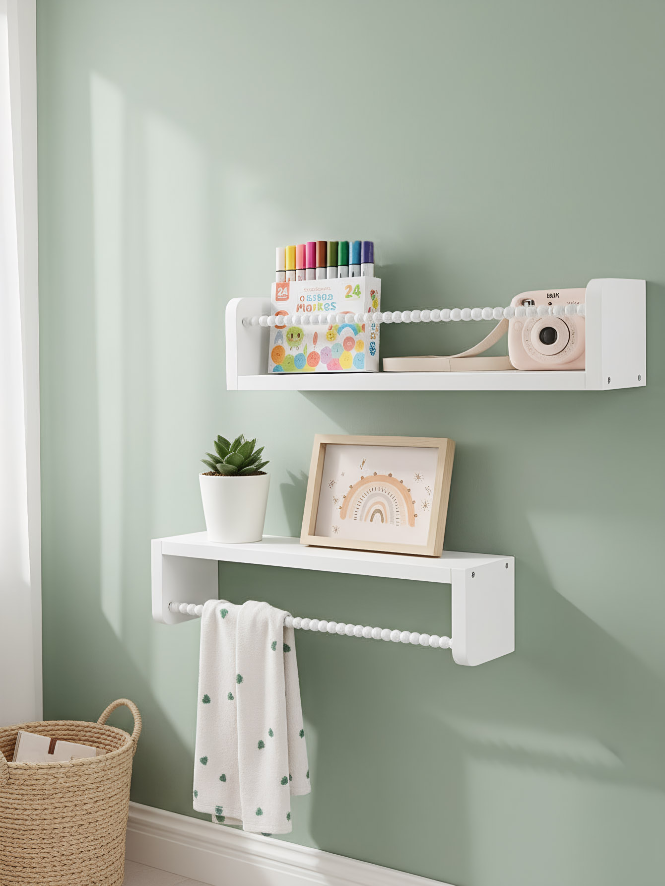 Wood Nursery Book Shelves, 15. - Baby Nursery Shelves review and price