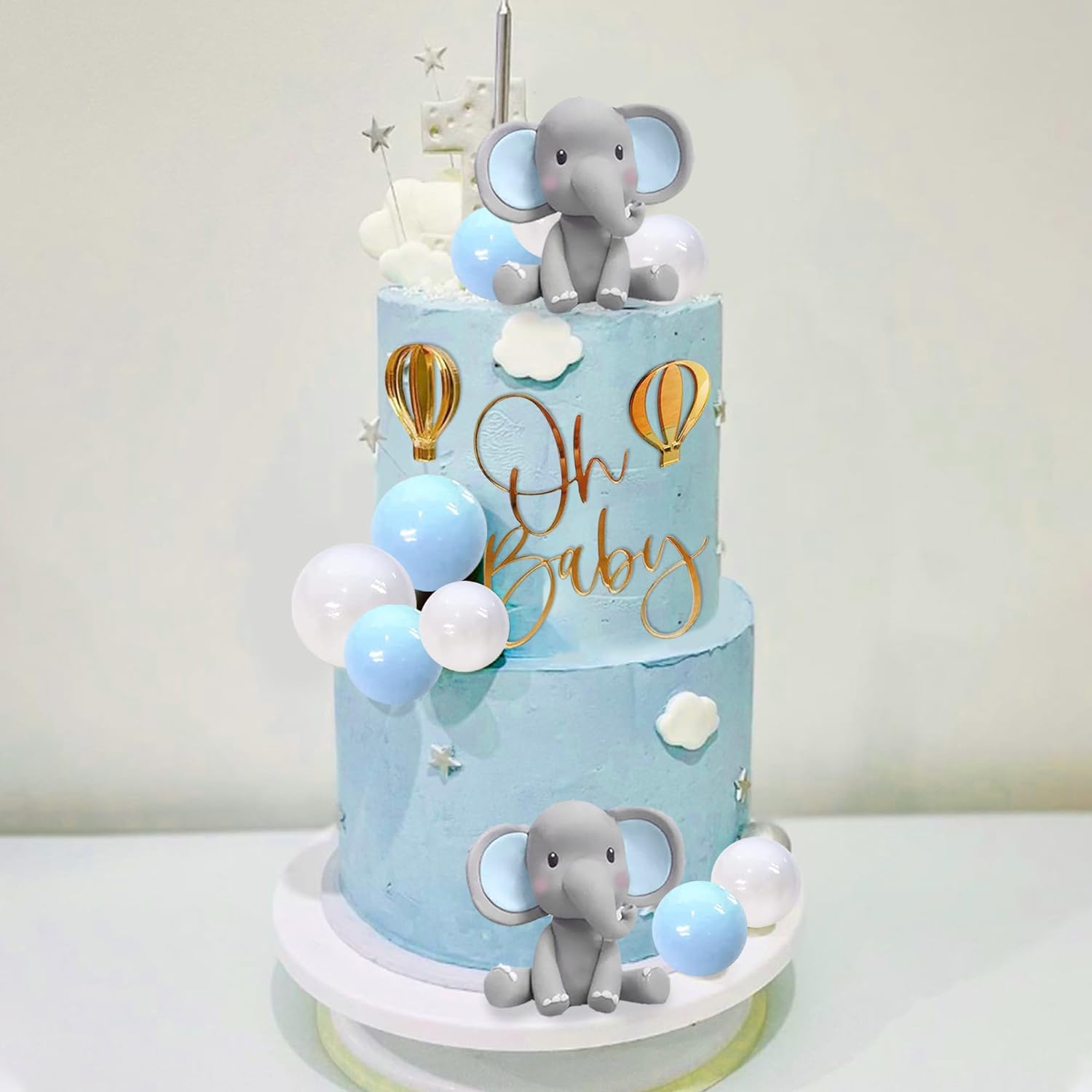 Elephant Cake Decoration with  - Baby Nursery Hot Air Balloon review and price