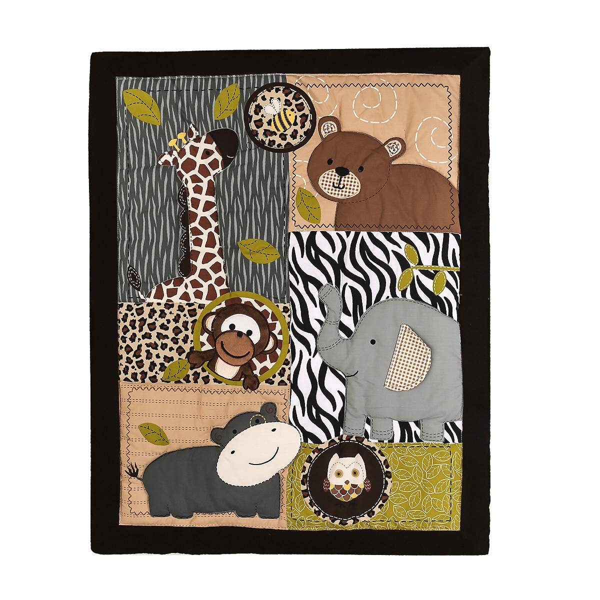 3Pcs Embroidered Newborn Baby  - Baby Nursery Jungle Theme review and price